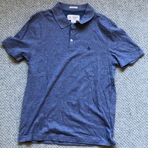Mens blue stripe polo by Penguin, size m